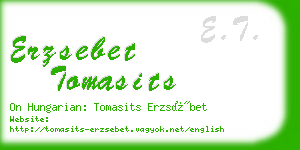 erzsebet tomasits business card